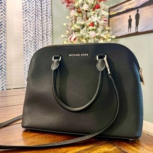 Michael Kors black purse with gold hardware EUC